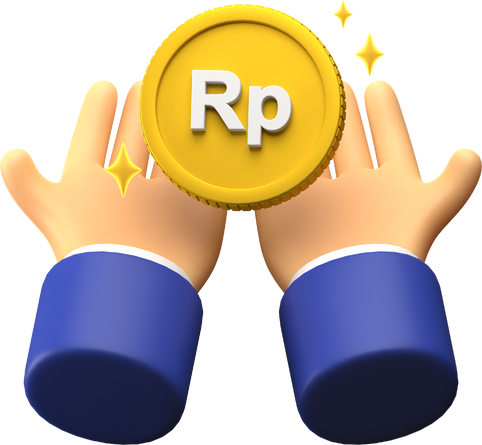 Earn rupiah money 3d illustration